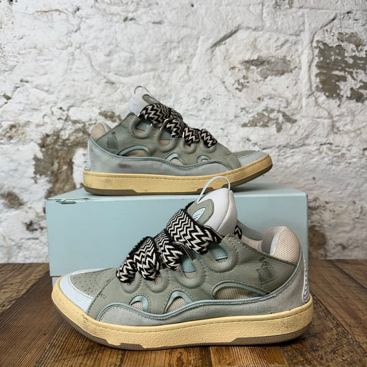 Lanvin Curb Black White Lace Green Blue Sneaker Sz 10 (43)