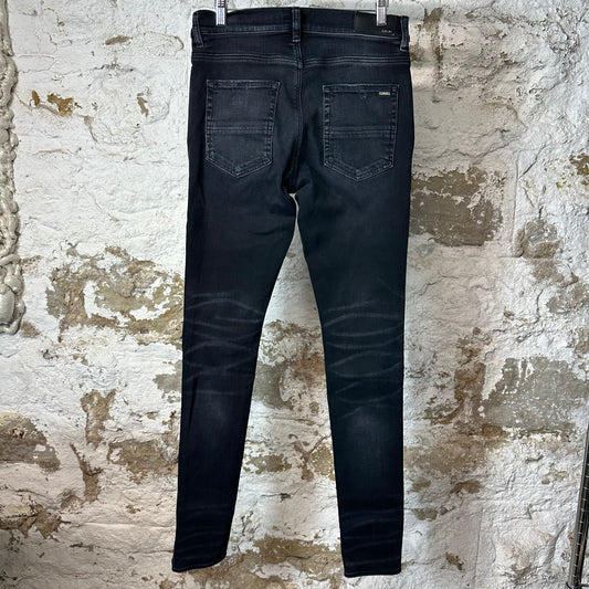 Amiri MX1 Cracked Blue Black Denim Jeans Sz 31