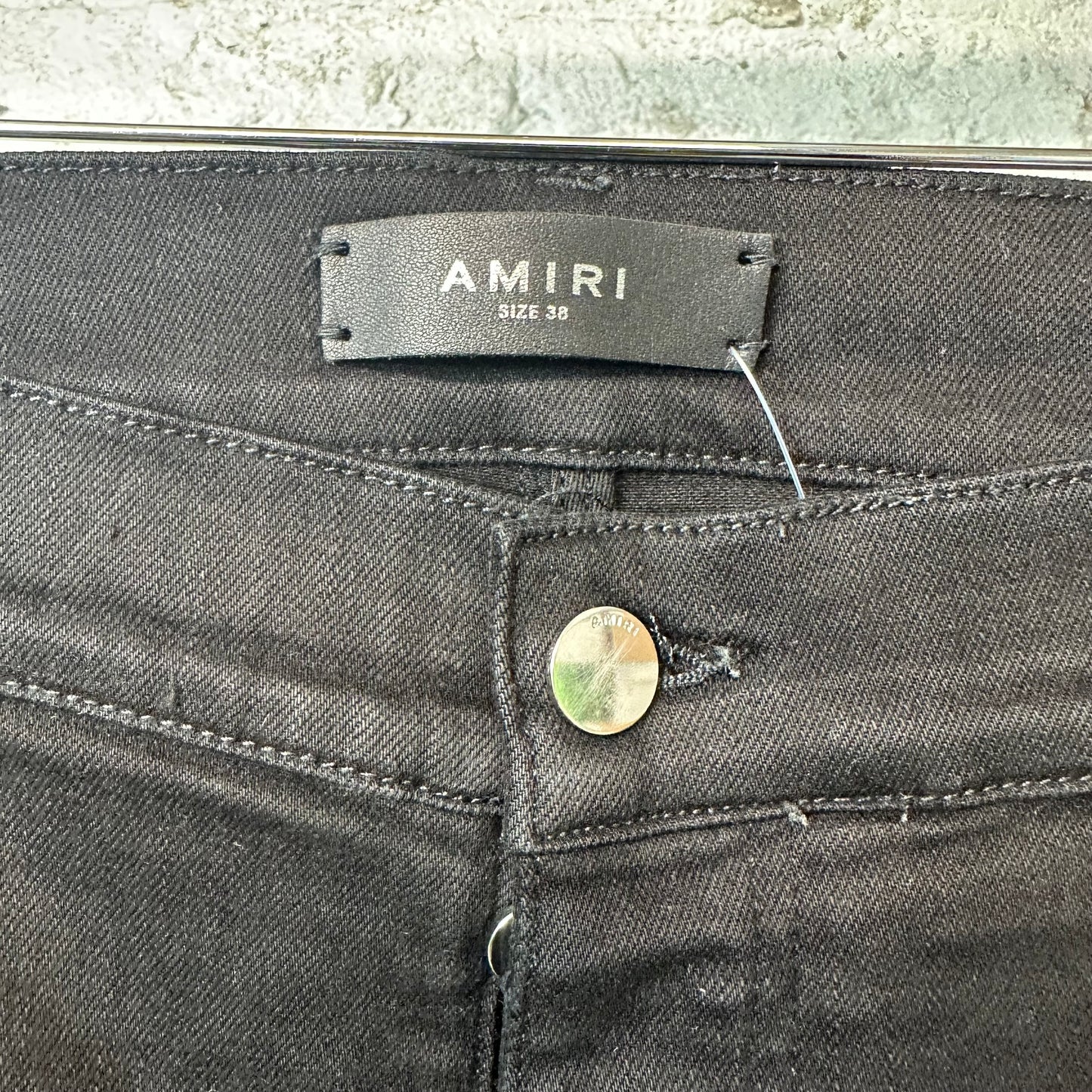 Amiri MX1 Black Paisley Black Denim Jeans Sz 38