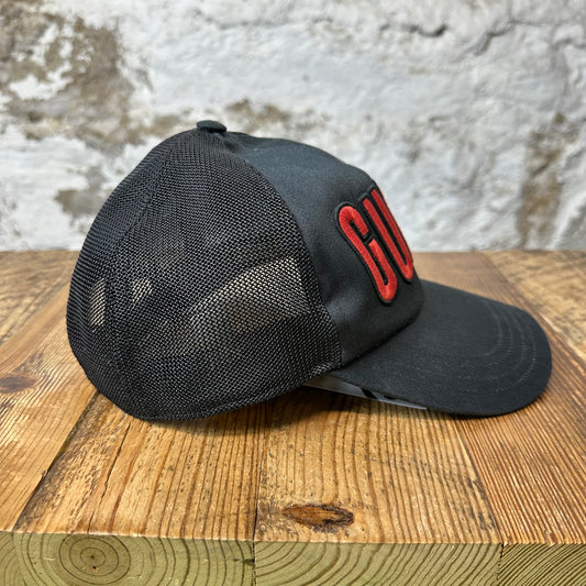 Gucci Embroidered Red Spell Hat Black Sz M