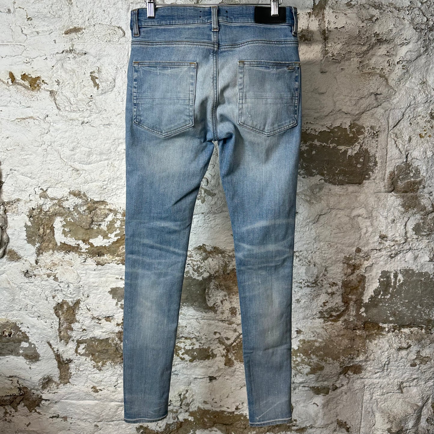 Amiri MX1 Brown Suede Blue Denim Jeans Sz 29