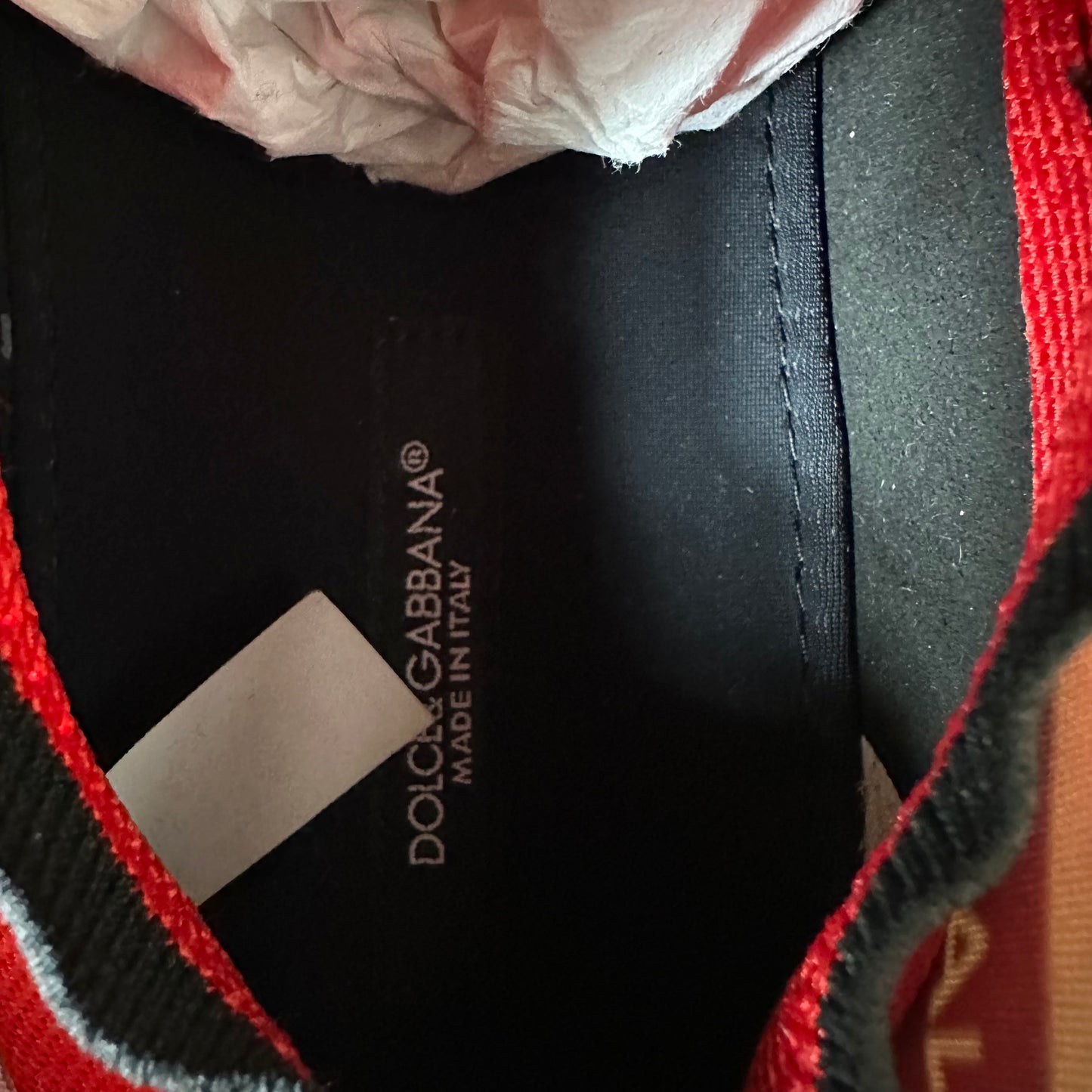 Dolce Gabbana Red White Black Sorrento Sneaker Sz 8 (41)