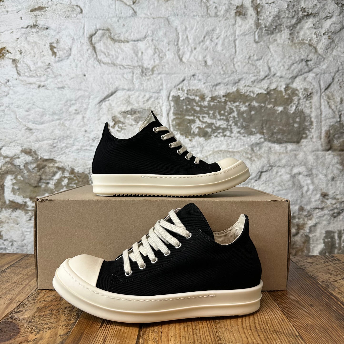 Rick Owens DRKSHDW Black Canvas Milk Sneaker Sz 6 (38)