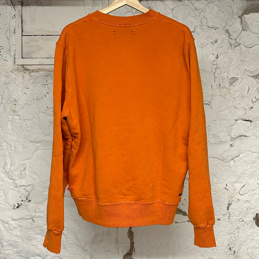 Amiri Paisley Spellout Orange Crewneck Sz S