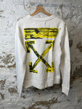 Off White Yellow Painted Arrows Crewneck White Sz L