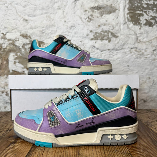 Louis Vuitton Lavender Blue Trainer Sneaker Sz 5 (37)