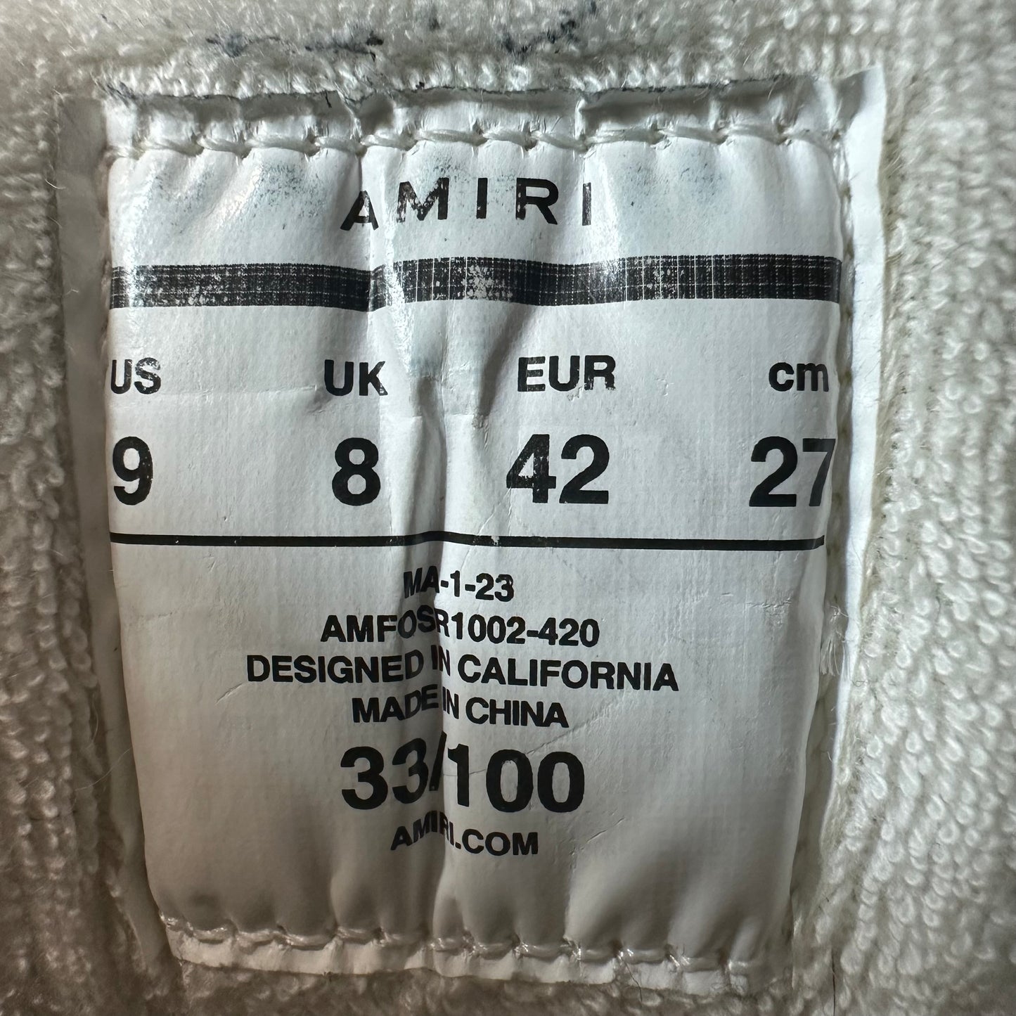 Amiri MA-1 Blue Crystal White Sneaker Sz 9 (42)