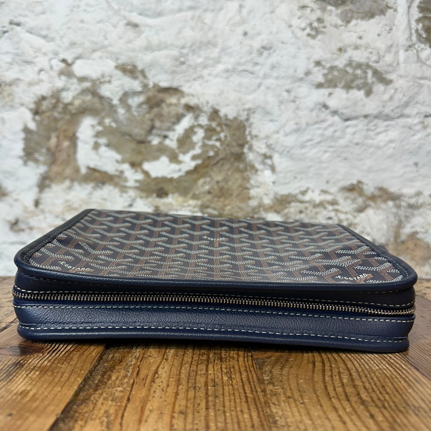 Goyard Jouvence Brown Monogram Navy Toiletry Bag