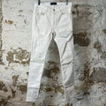 Amiri MX1 White Leather White Denim Jeans Sz 31