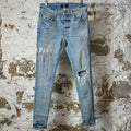 Amiri Paint Drip Spell Blue Denim Jeans Sz 31