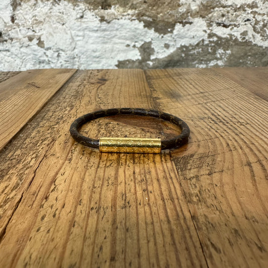 Louis Vuitton Damier Ebene Gold Keep It Bracelet
