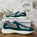 Prada Americas Cup Teal Green Patent Sneaker Sz 7