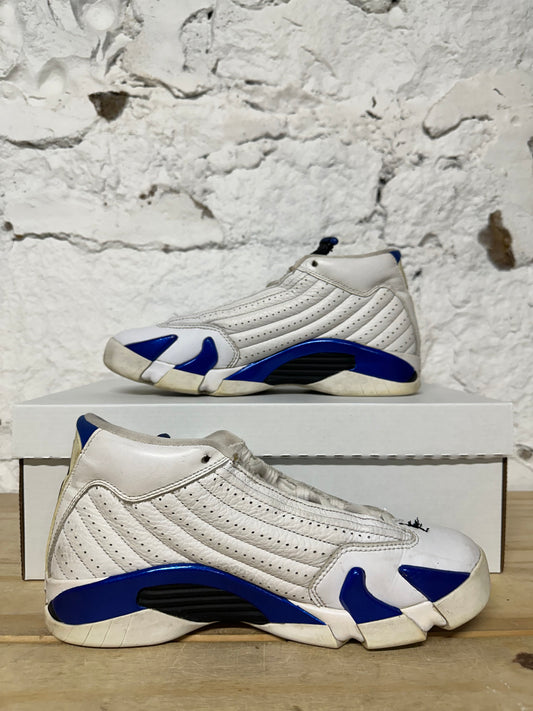 Air Jordan 14 White Hyper Royal Sz 6.5Y