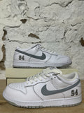 Nike SB Dunk Low Supreme White Metallic Silver Sz 12 DS