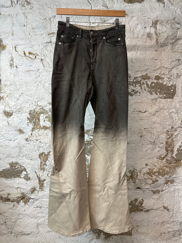 Rick Owens Tan Brown Bias Bootcut Pants Sz 30