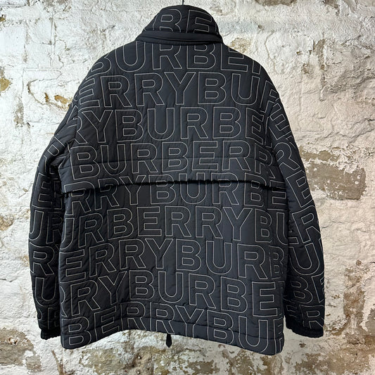 Burberry Monogram Quilted Nylon Jacket Black Sz XL