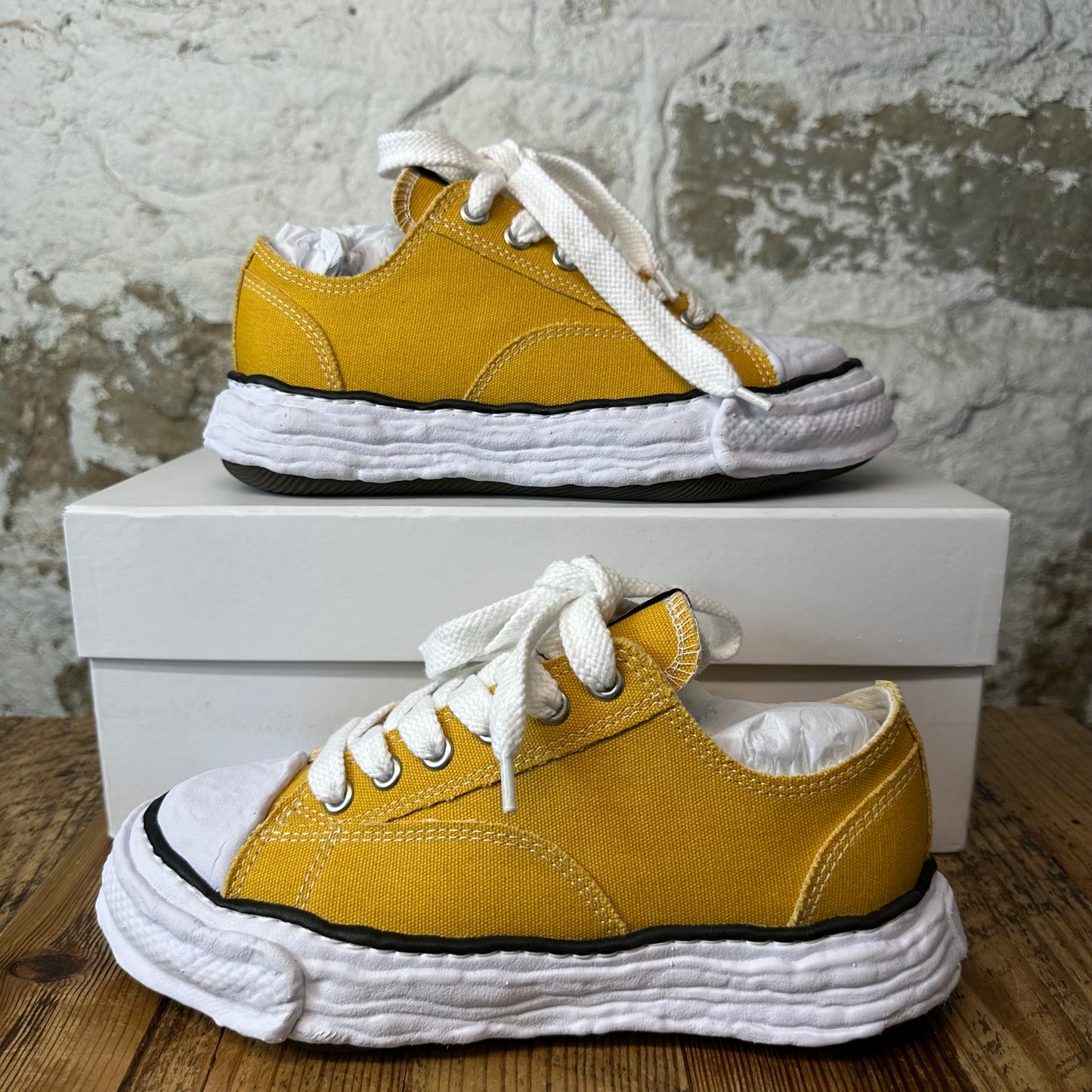Maison Mihara Peterson 23 Yellow White Sneaker Sz 7 (40) DS