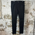 Amiri Knee Hole Plain Black Denim Jeans Sz 36