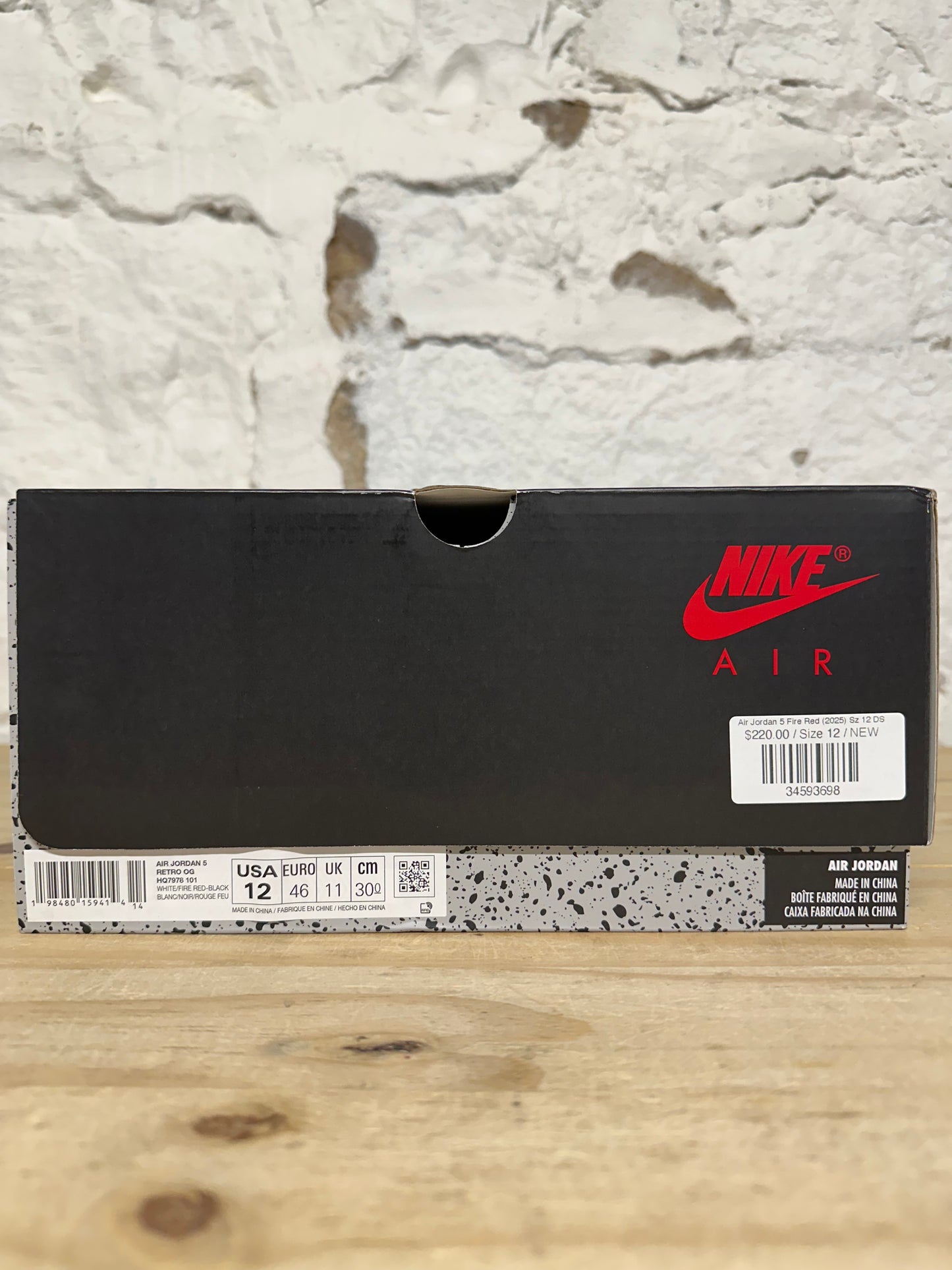 Air Jordan 5 Fire Red Black Tongue (2025) Sz 12 DS