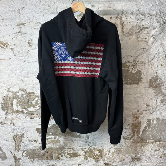 Chrome Hearts USA Flag Hoodie Black Sz S