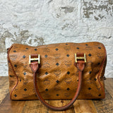 MCM Cognac Boston Bag