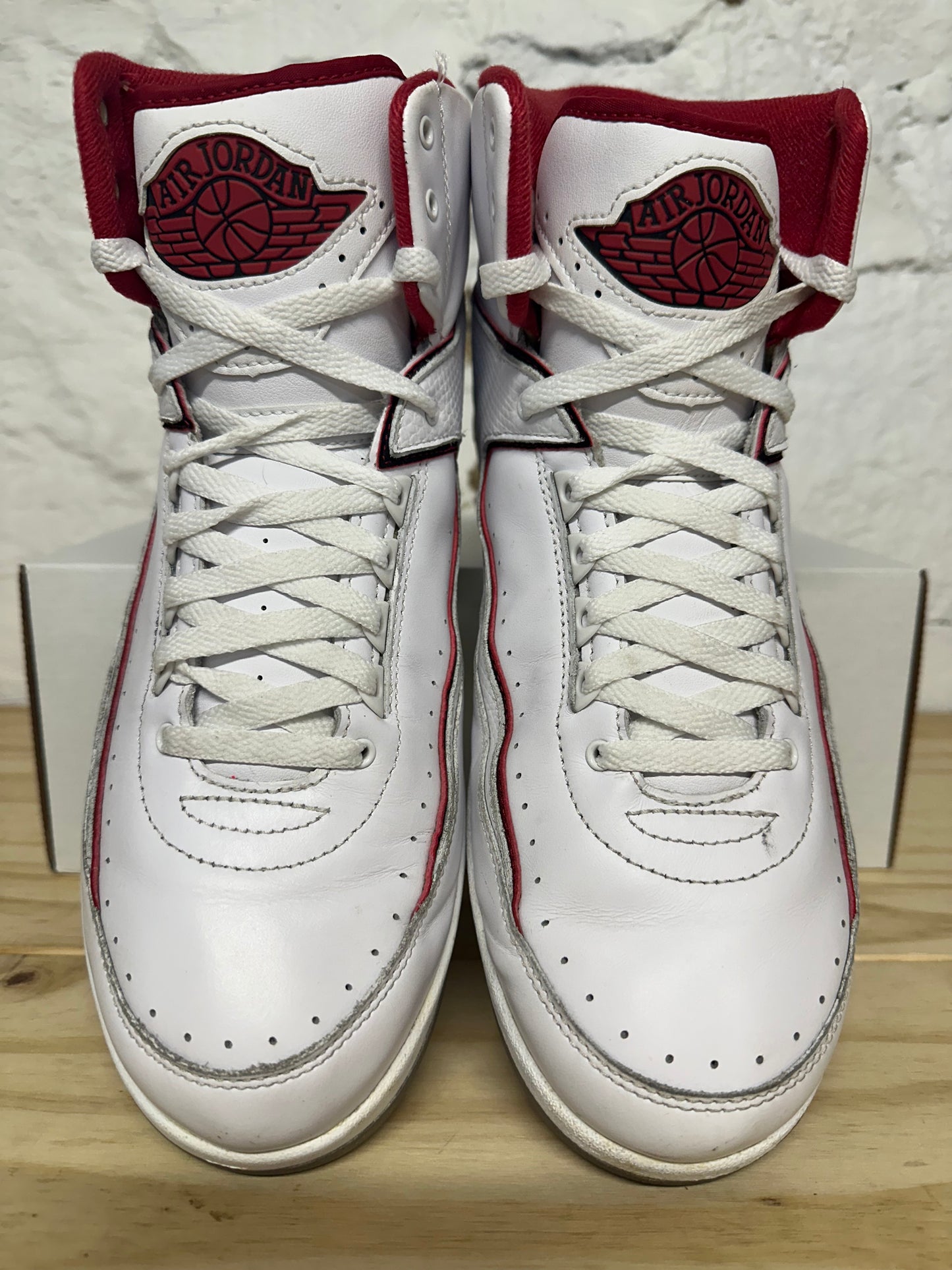 Air Jordan 2 White Red Sz 13