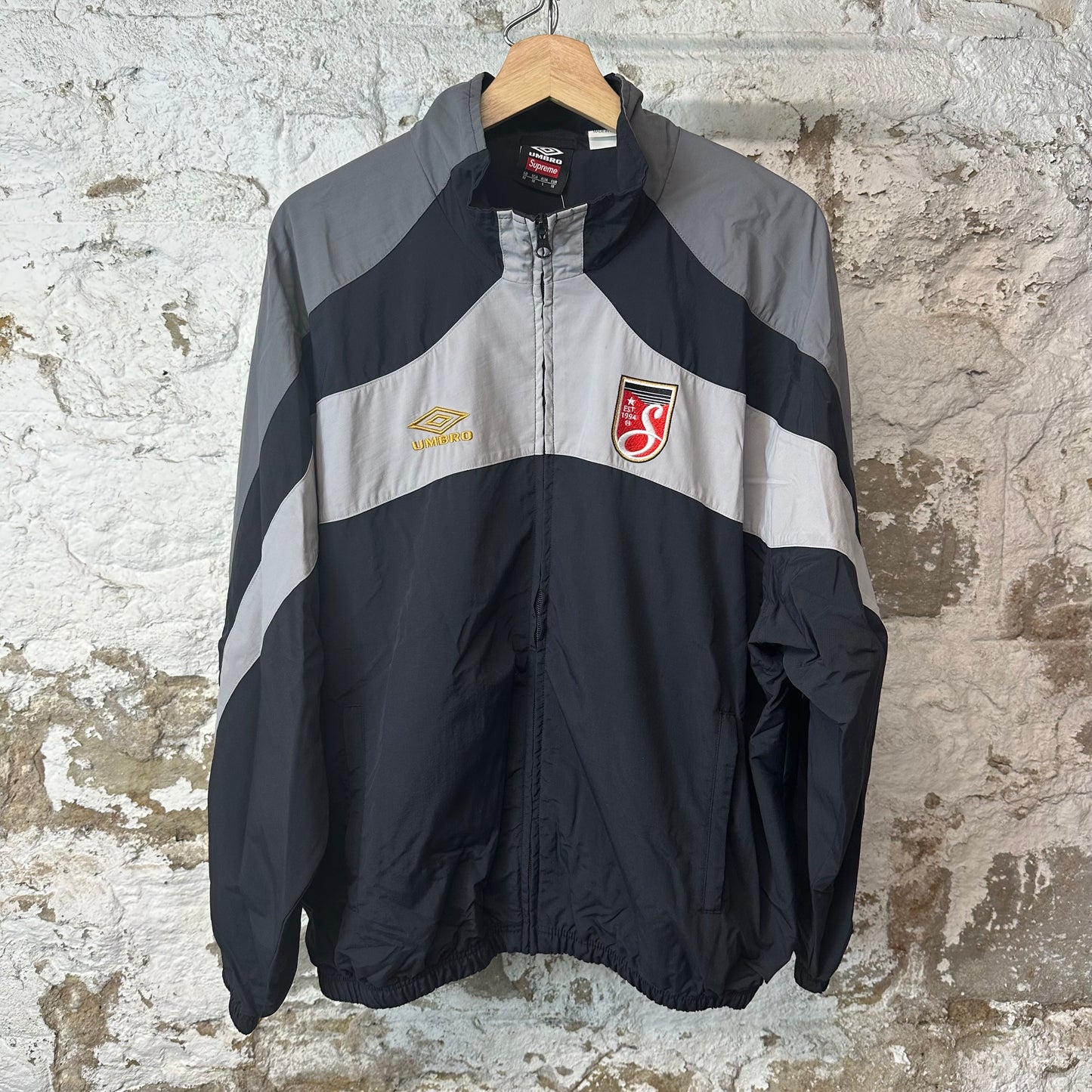 Supreme Umbro Black Grey Track Jacket Sz M