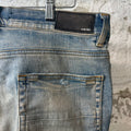 Amiri MX1 Cheetah Print Blue Denim Jeans Sz 34