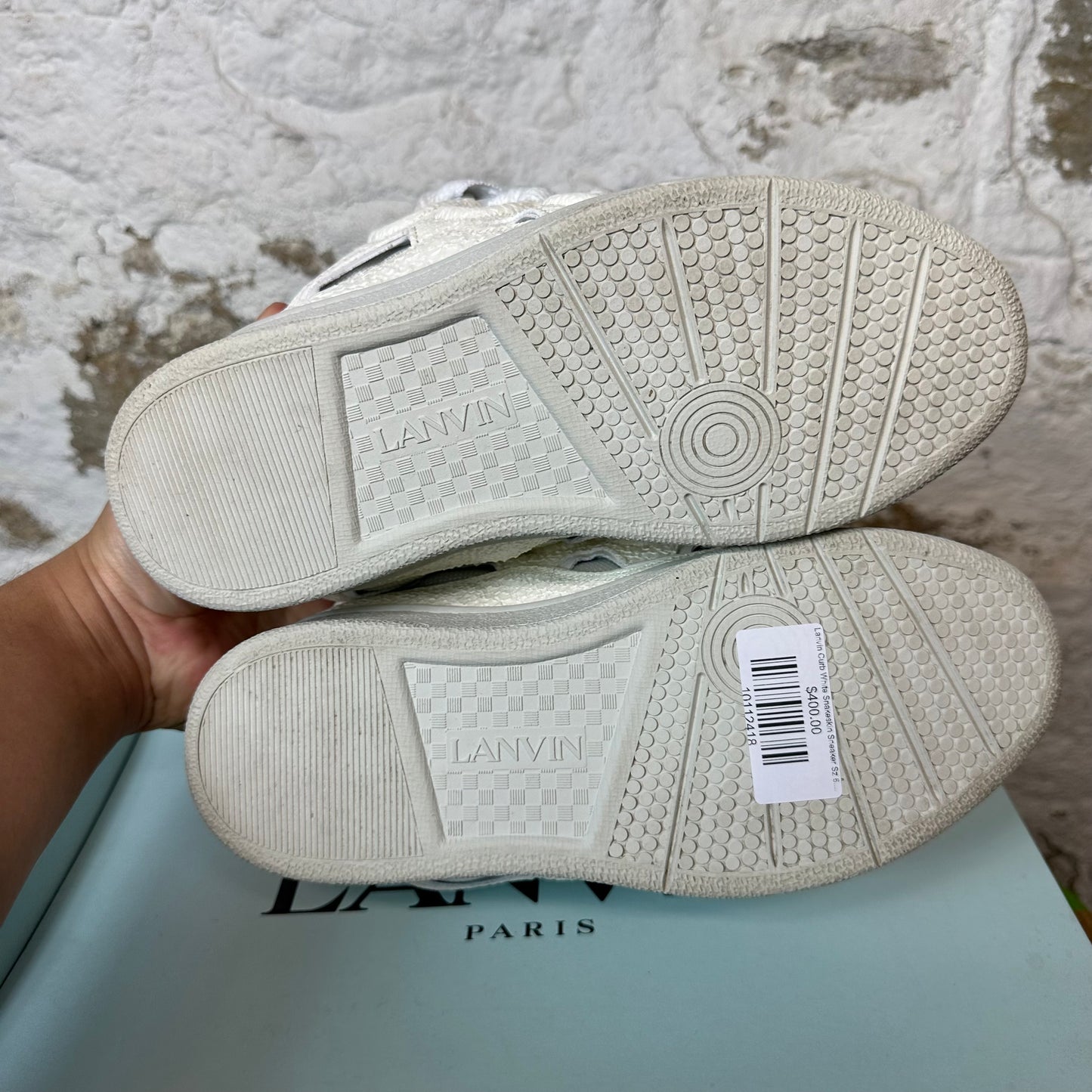 Lanvin Curb White Snakeskin Sneaker Sz 6.5 (39)