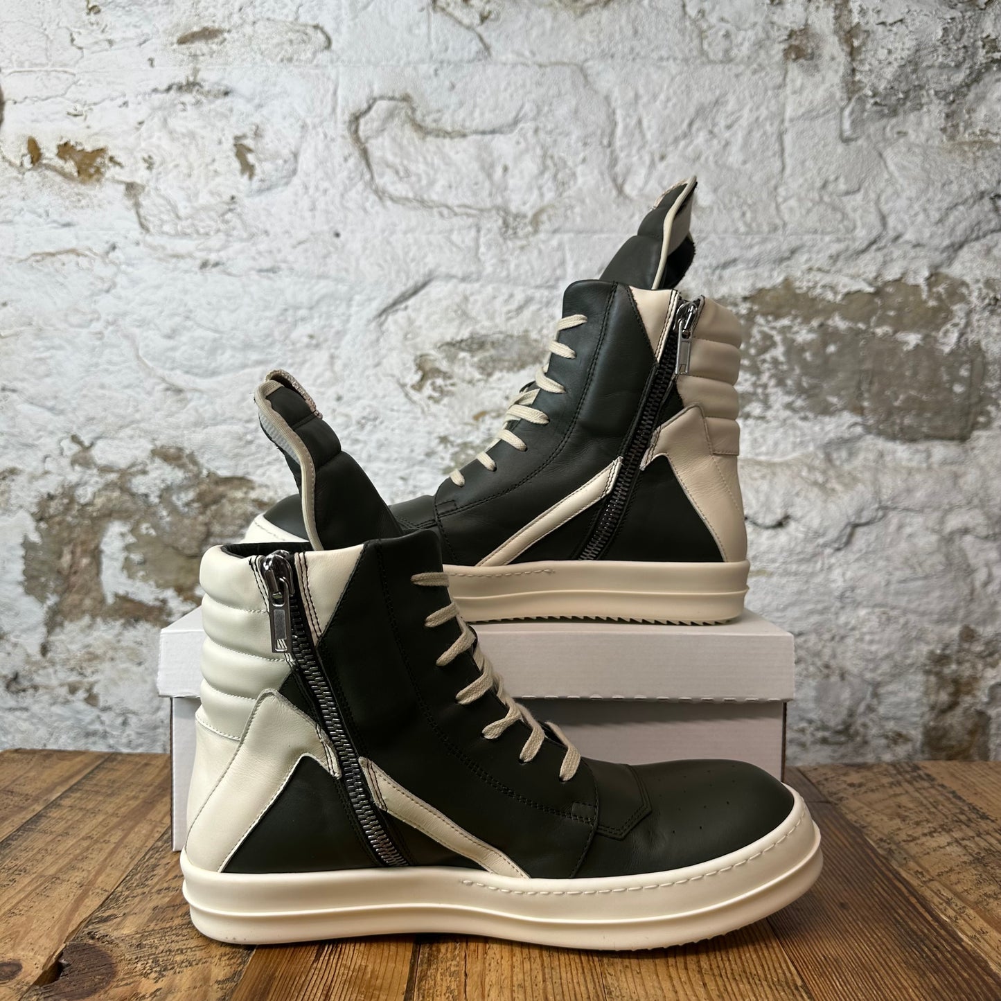 Rick Owens Geobasket Forest Milk Sneaker Sz 12 (45)