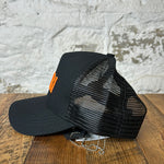 Amiri Orange Spell Black Trucker Hat DS