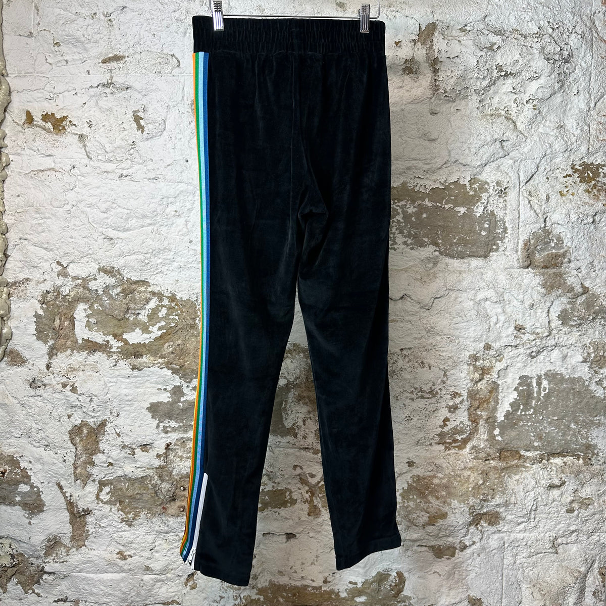 Palm Angels Rainbow Velour Track Pants Black Sz S