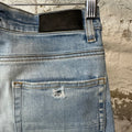 Amiri Knee Hole Black Paisley Star Blue Denim Jeans Sz 30