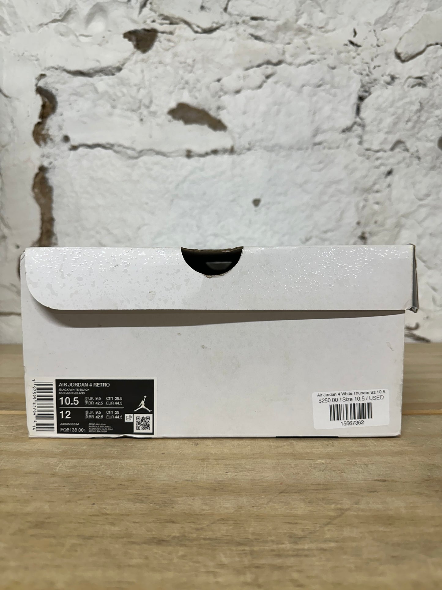 Air Jordan 4 White Thunder Sz 10.5