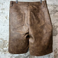 Bottega Desires Brown Leather Shorts Sz 32