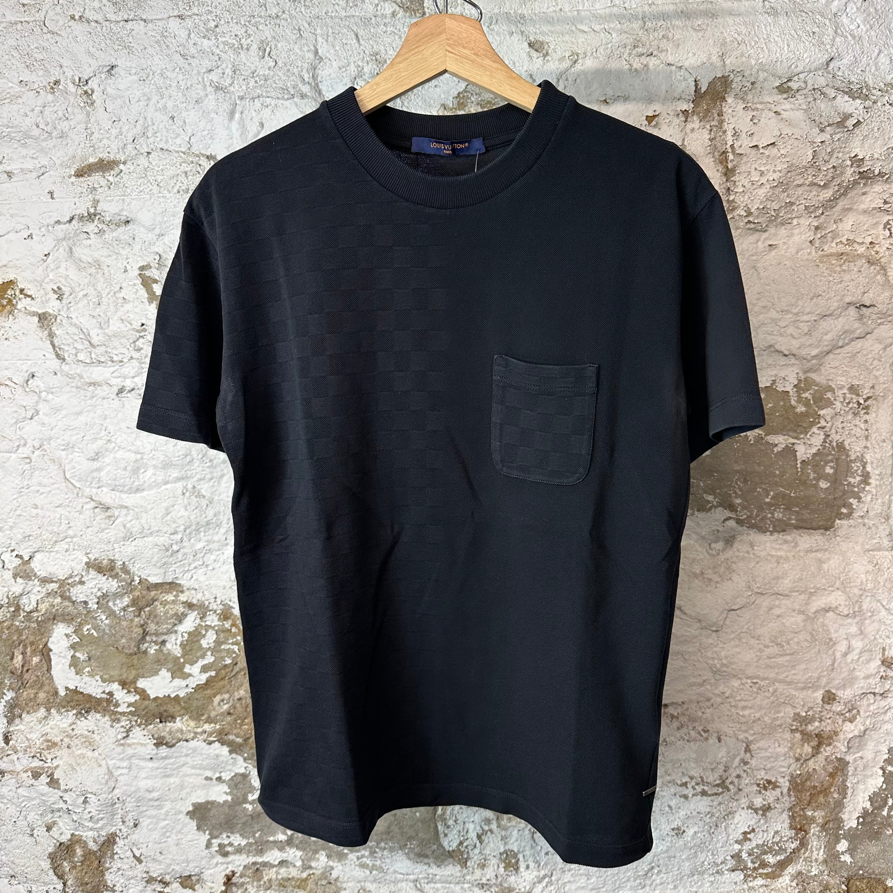 Louis Vuitton Split Damier Pocket Black T-Shirt Sz S