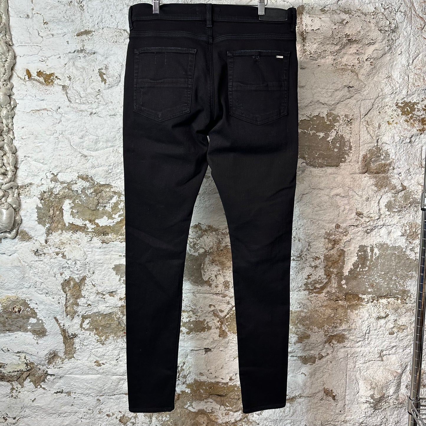 Amiri MX1 Blue Suede Black Denim Jeans Sz 36