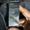 Amiri MX1 Grey Flannel Quad Logo Black Denim Jeans Sz 36