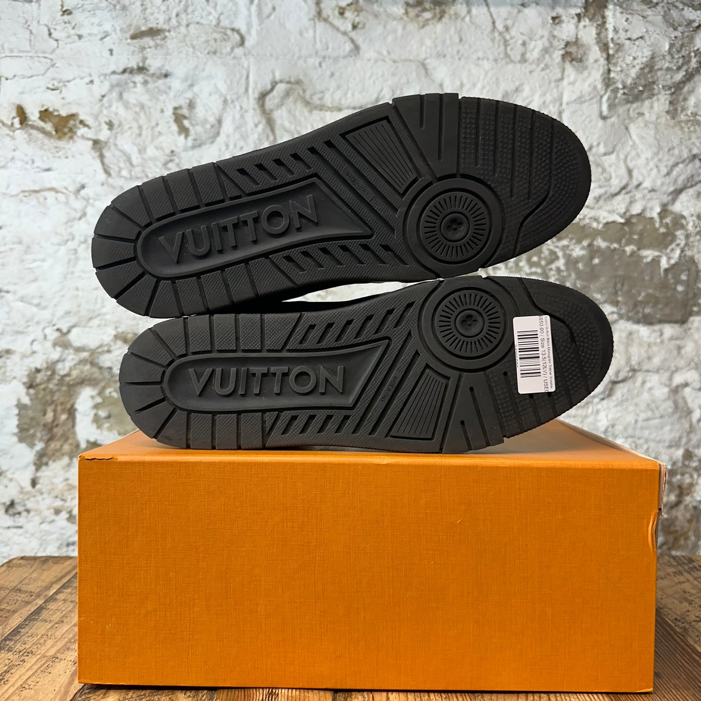 Louis Vuitton Black Monogram Trainer Sneaker Sz 13.5 (12LV)