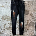 Amiri MA Drip Black Denim Jeans Sz 34