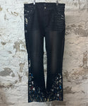 Amiri Paint Splatter Black Flare Jean Sz 36