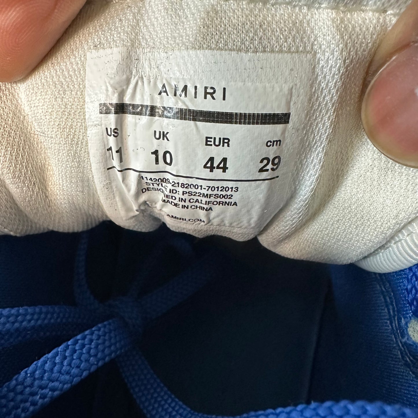 Amiri High Blue Skeleton White Blue Sneaker Sz 11 (44)