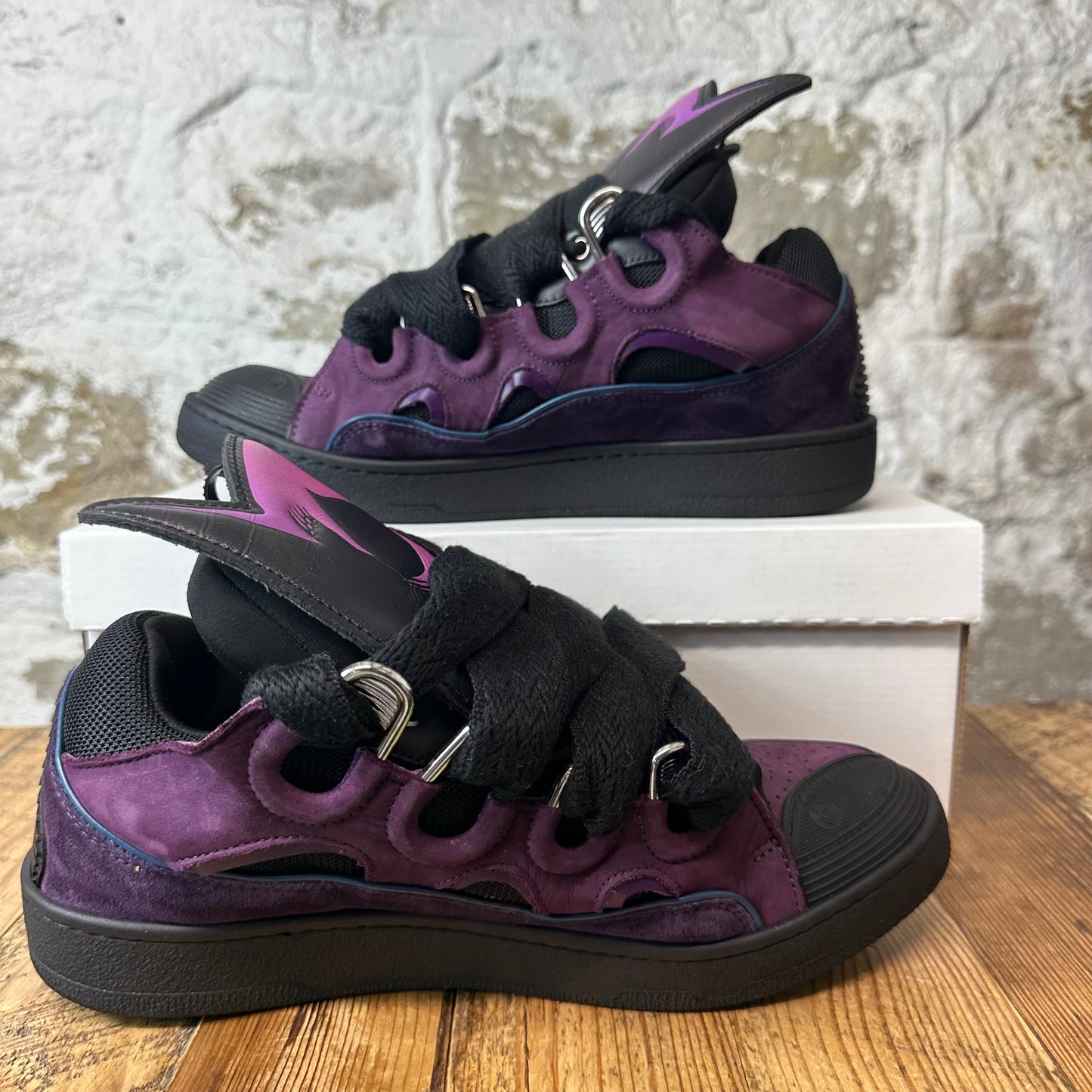 Lanvin Curb Purple Black Batman Sneaker Sz 10 (43)