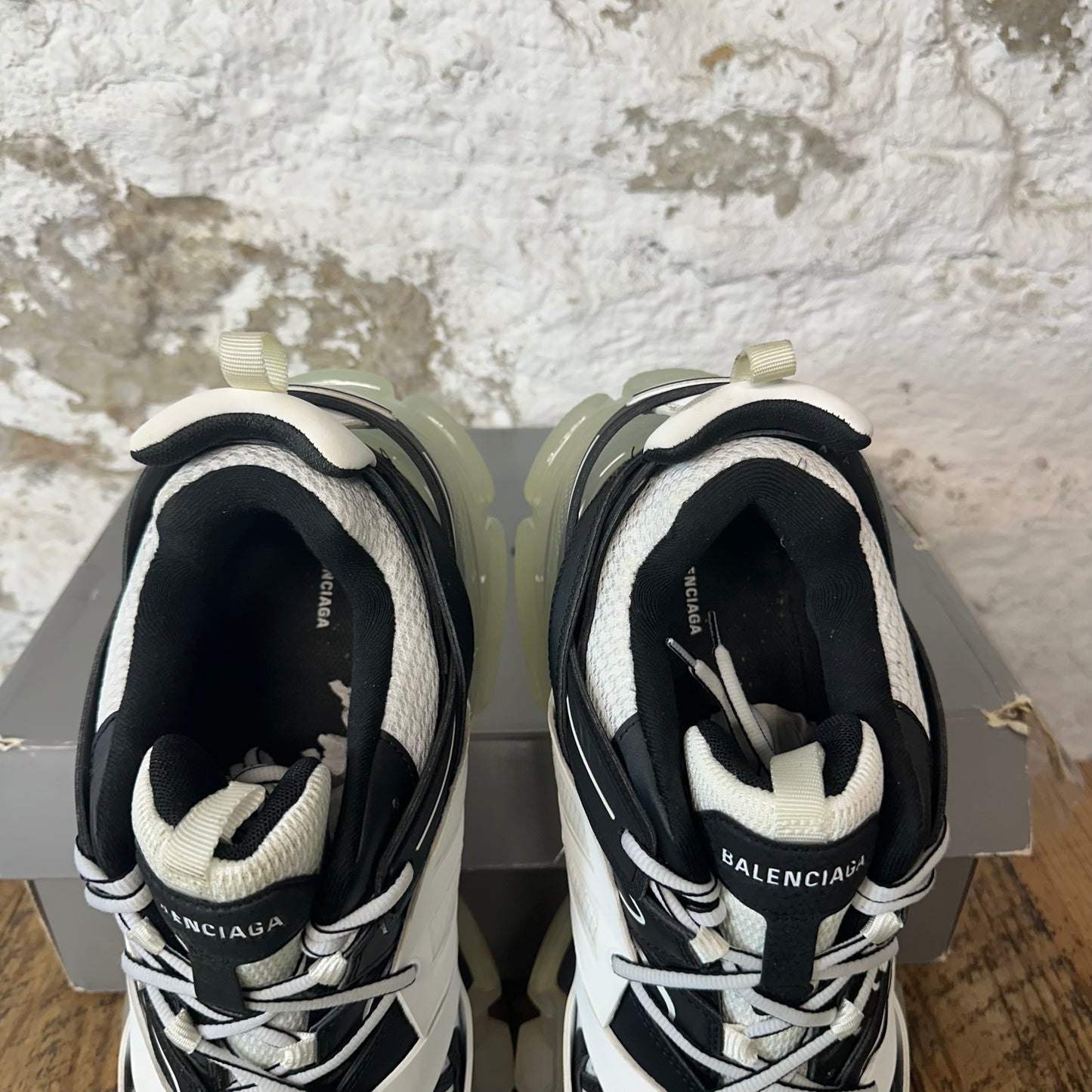 Balenciaga Track Runner Black White Clear Sole Sneaker Sz 14 (47)