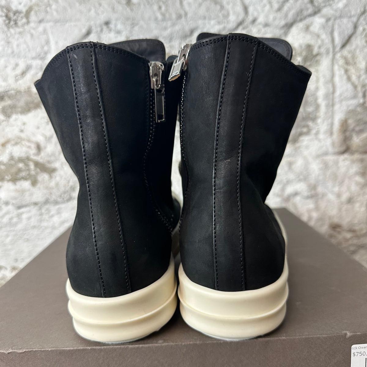Rick Owens High Jumbo Lace Black Milk Sneaker Sz 7 (40)