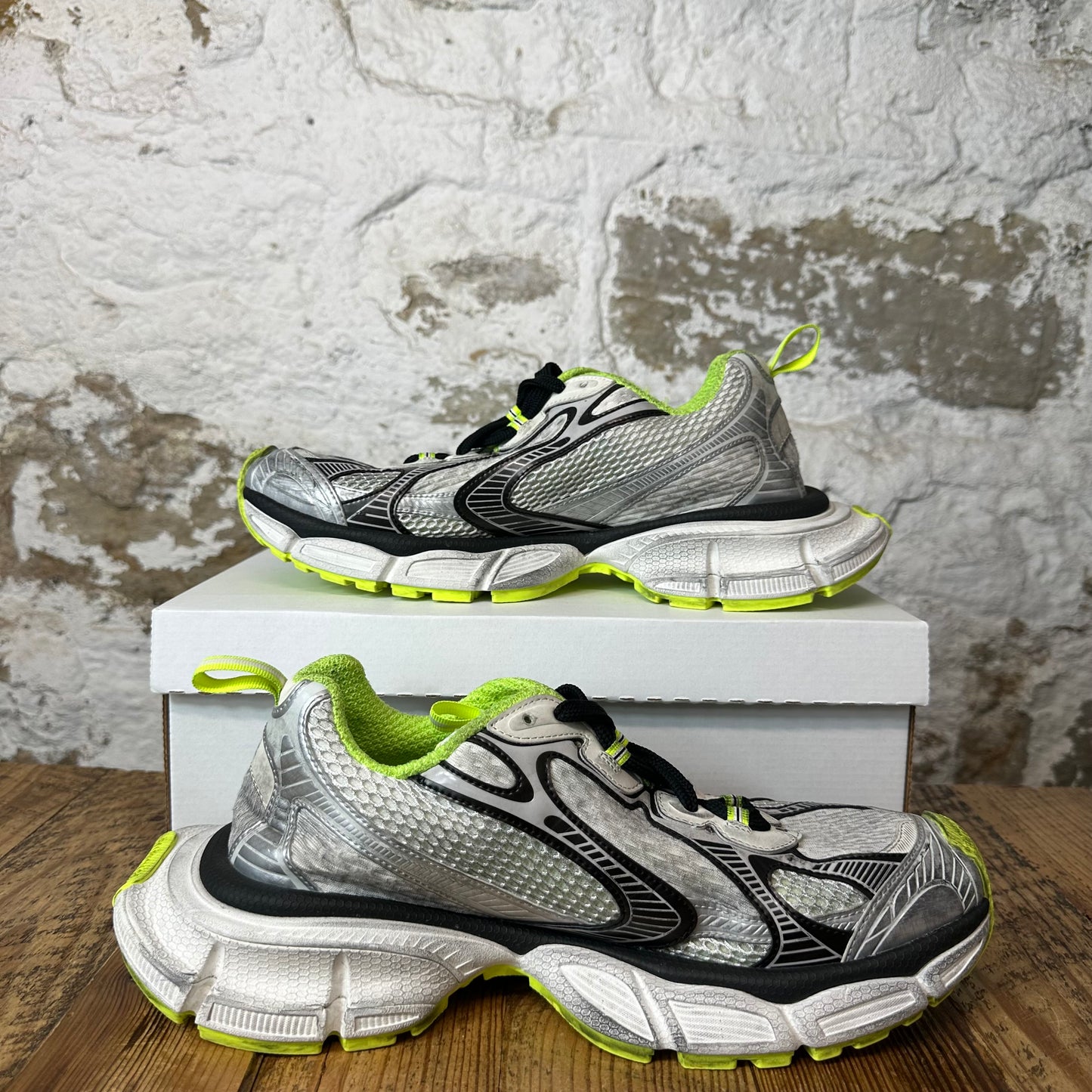 Balenciaga 3XL Grey Neon Green Sneaker Sz 10 (43)