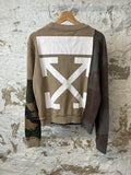 Off White Reconstructed Camo Crewneck Sz S