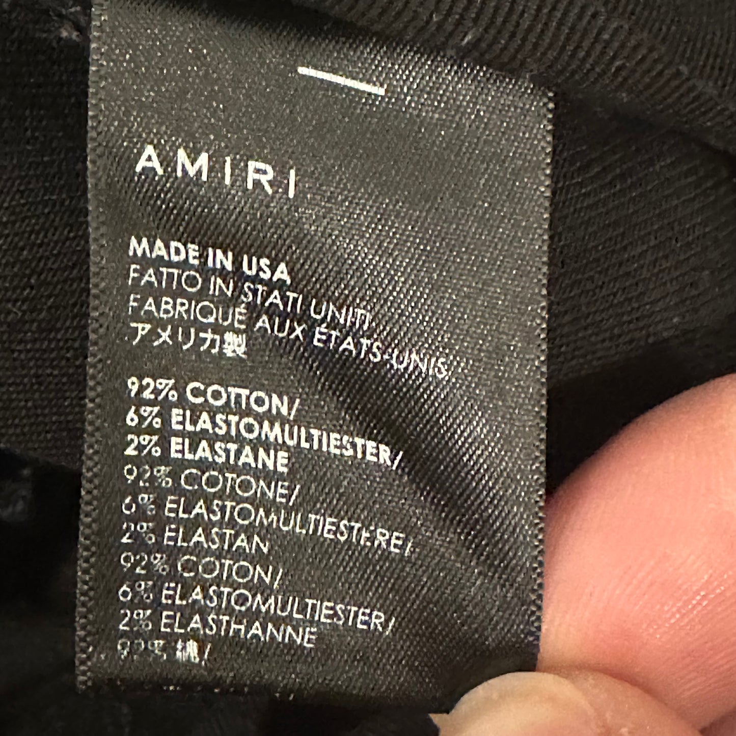 Amiri Plain Black Cargo Denim Jeans Sz 30