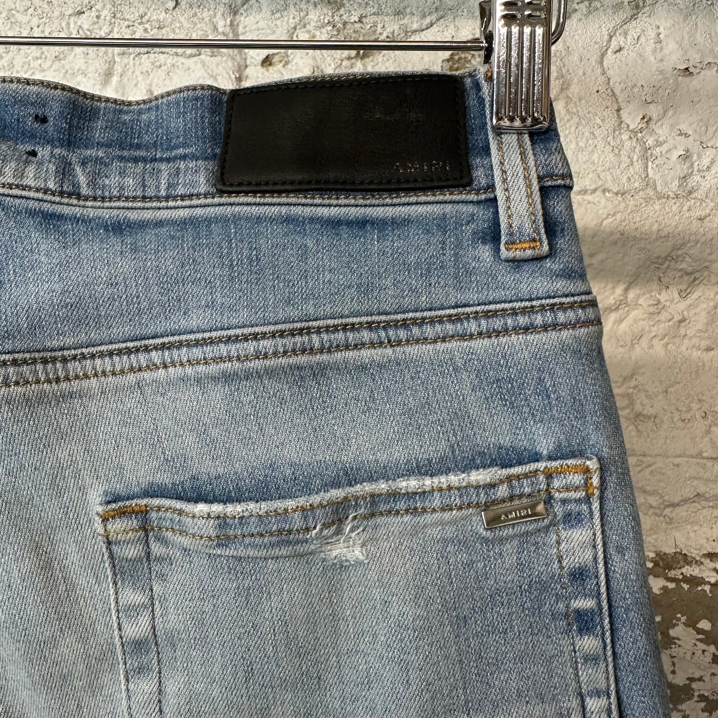 Amiri MX1 Black Paisley Blue Denim Jeans Sz 29