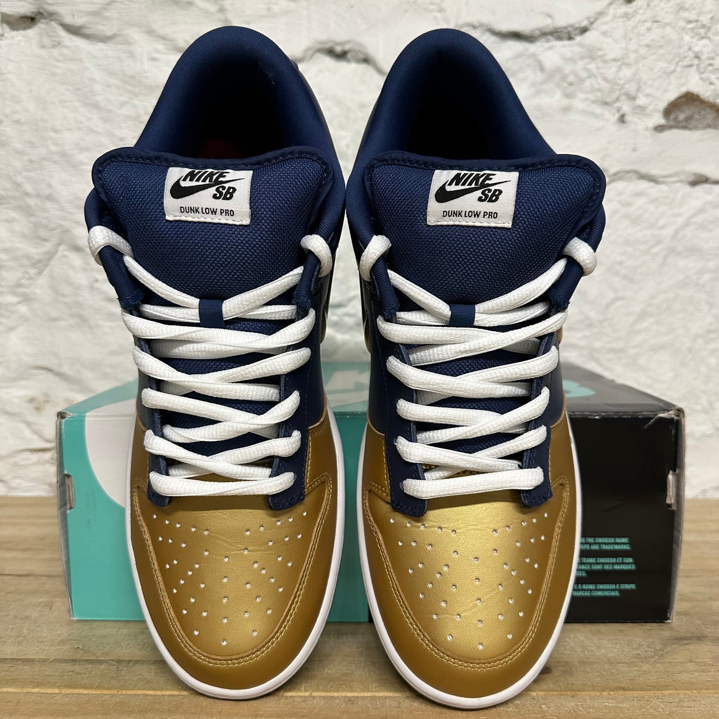 Nike SB Dunk Low Supreme Jewel Swoosh Gold Sz 11.5